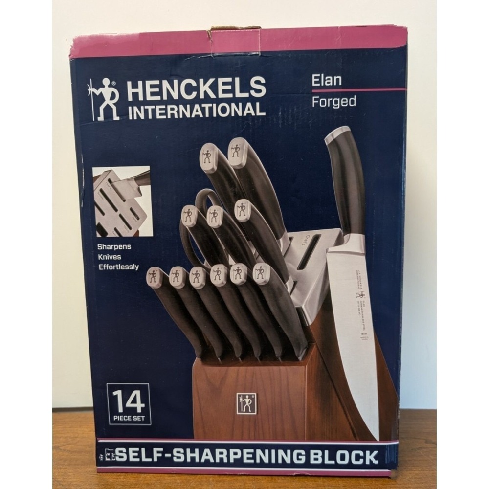 New Henckels International Elan Forged 14 Piece Self-Sharpening Knife Block Set